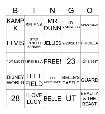 STEPHWINGO Bingo Card