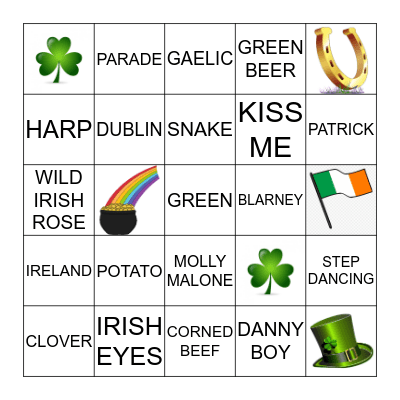 ST. PATRICK'S DAY BINGO Card