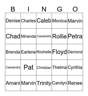 McDonald 2014 Family Reunion Bingo Card