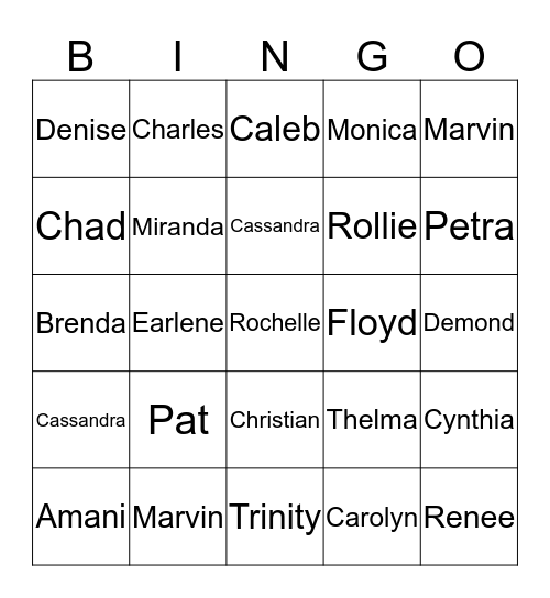 McDonald 2014 Family Reunion Bingo Card