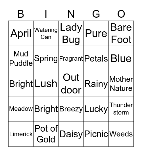 Honey Bee Bingo Card