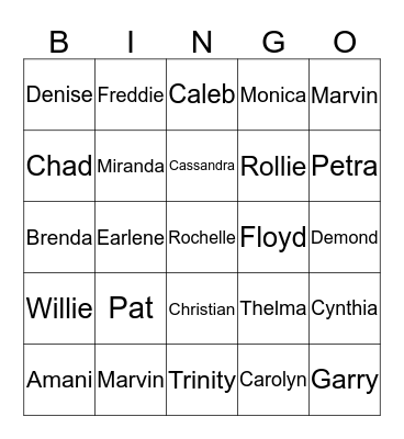 McDonald 2014 Family Reunion Bingo Card