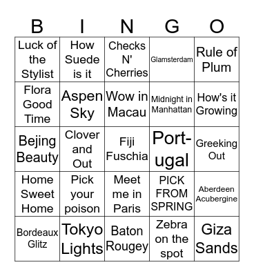 NAIL THAT BINGO Card