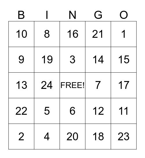 Will's Birthday Bingo Card