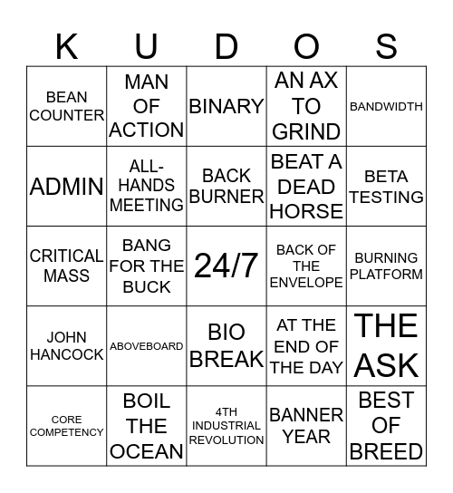 BS BINGO Card