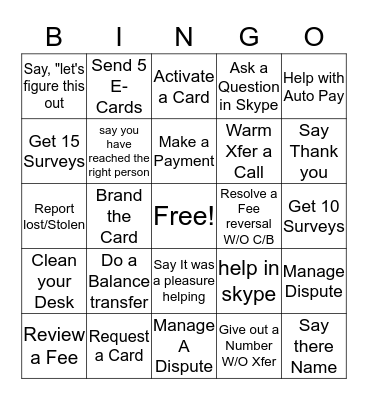 BLACK OUT Bingo  Bingo Card