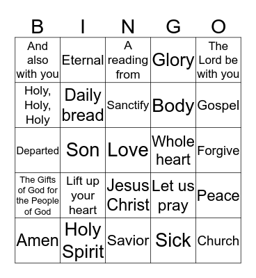 Liturgical Bingo | Lent 2020 Bingo Card