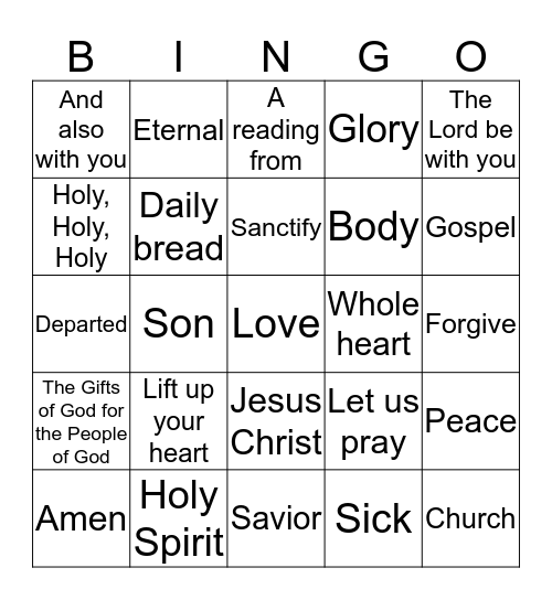 Liturgical Bingo | Lent 2020 Bingo Card