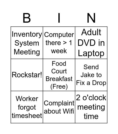 Virus Lab Bingo Card