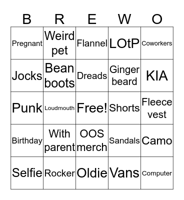 Ayuh Brewo Bingo Card