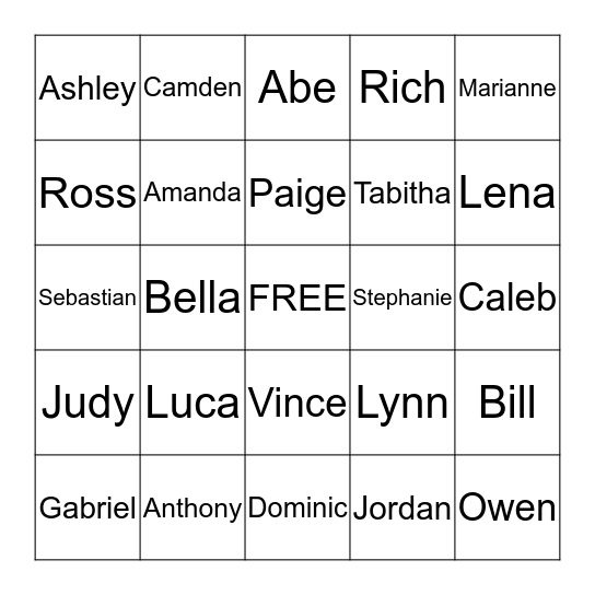 Golden Birthday Bingo Card