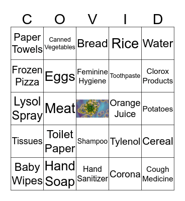 Coronavirus Shopping! Bingo Card