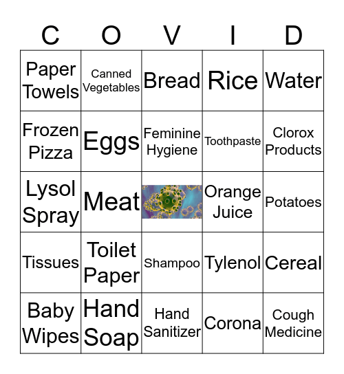 Coronavirus Shopping! Bingo Card