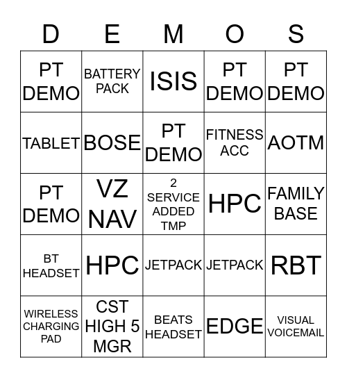 STAPLE-TRON WEEKEND BINGO Card