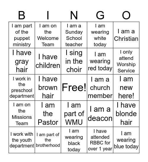 Get To Know Ya BINGO! Bingo Card