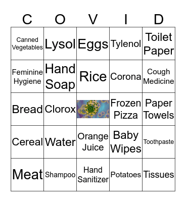 Coronavirus Shopping! Bingo Card