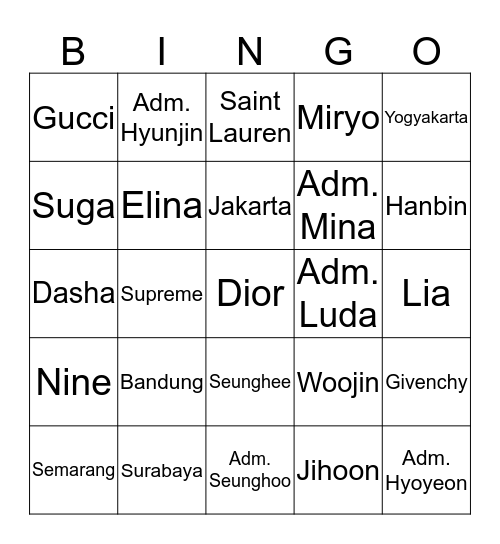 HI BINGO Card