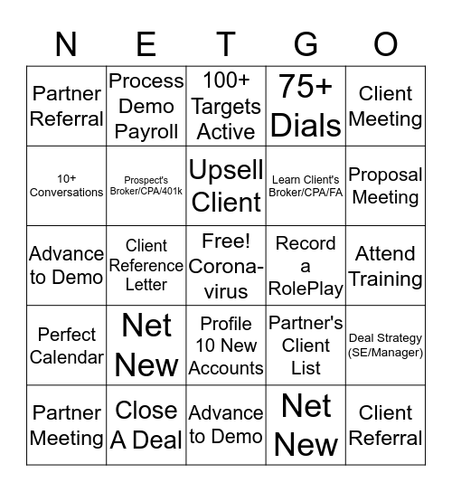 Netchex Bingo Card