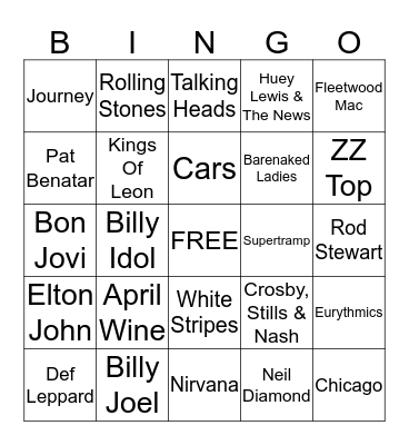 MUSIC BINGO Card