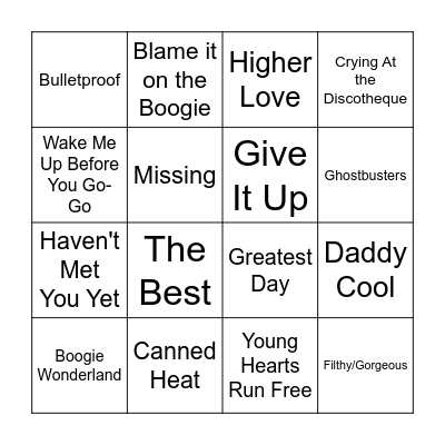Song (22) Bingo Card