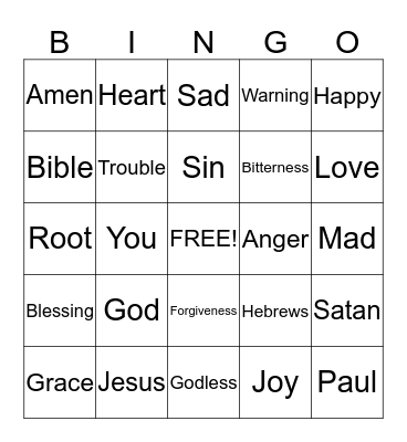 Sermon Bingo   (do only during the sermon) Bingo Card