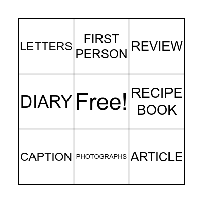 Non-Fiction Bingo Card