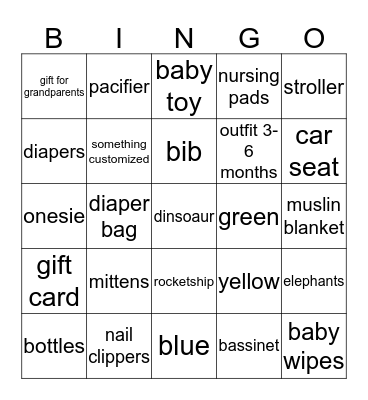 BABY BINGO Card