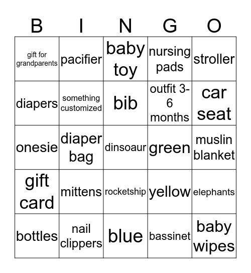 BABY BINGO Card