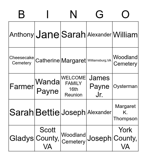 HUNDLEY BINGO Card