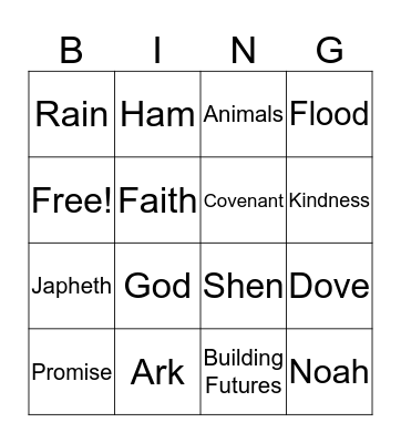 Noah's Covenant Bingo Card