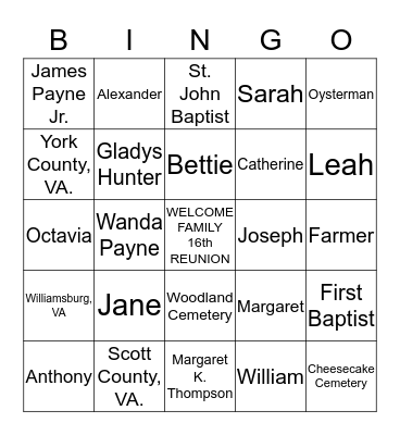 HUNDLEY BINGO Card