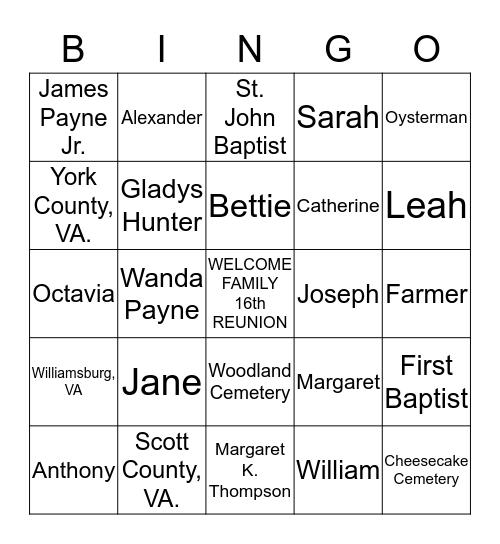 HUNDLEY BINGO Card