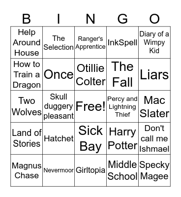 Book Bingo Card