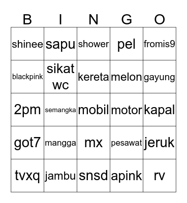 MAIN SAMA BUNDA Bingo Card