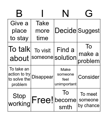 Phrasal verbs EM 3 Bingo Card