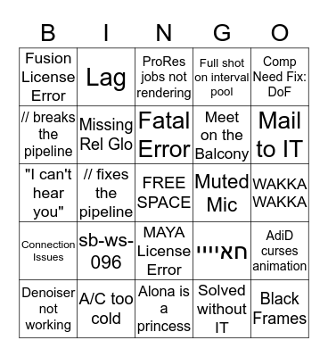 LRC remote Bingo Card
