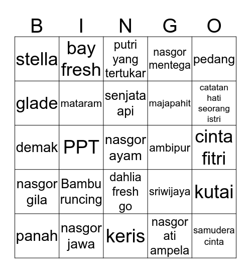 punya chaeryeong Bingo Card