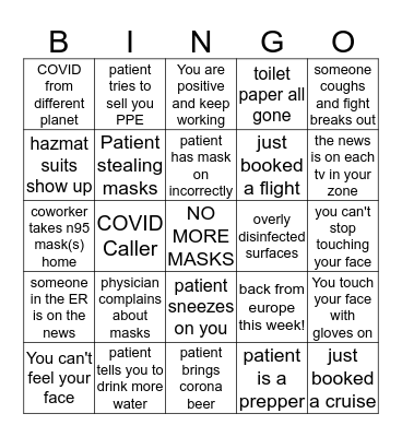 Covid Bingo! Bingo Card