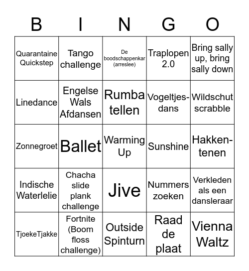 Wildschut Bingo Card