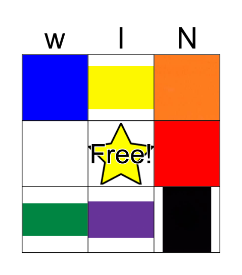 Colors Bingo Card