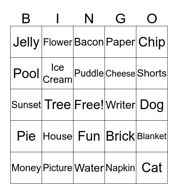 Family Bingo Card