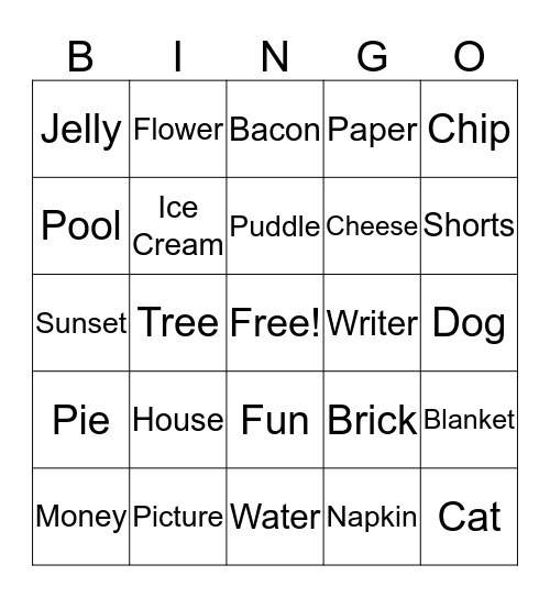 Family Bingo Card