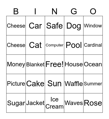 Family Bingo Card