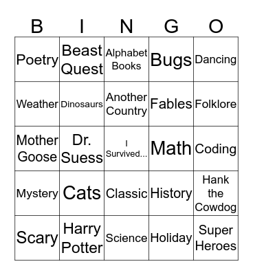 BOOK Bingo Card