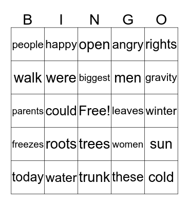 First Grade Fun Bingo Card