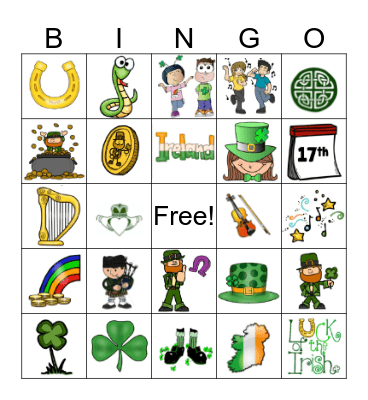St. Patrick's Day Lucky Bingo Card