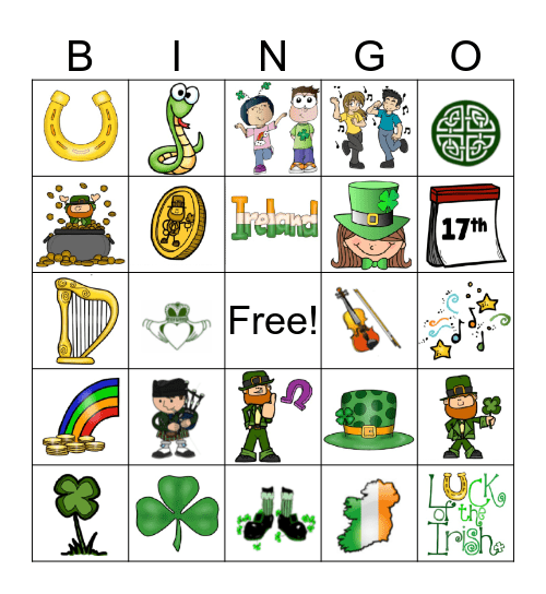 St. Patrick's Day Lucky Bingo Card