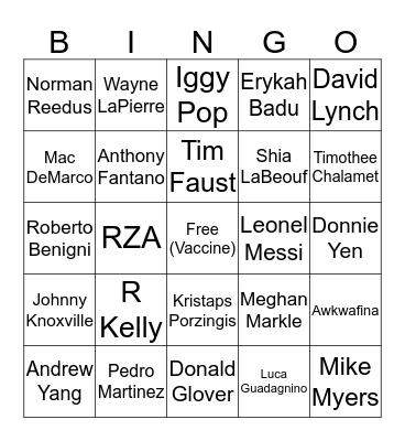Albie’s Covid-19 Bingo Card
