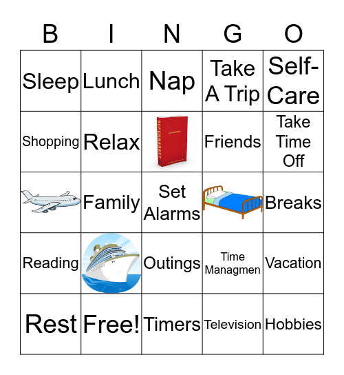 Unplugging From Work Bingo Card