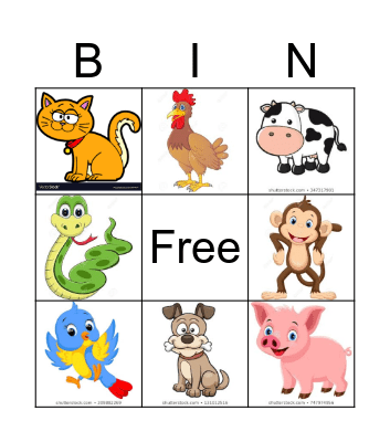 Animal BINGO Card